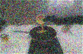 Designed colored-noise visualization of the same keyframe